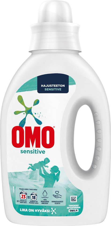 Omo Sensitive Nestemäinen pyykinpesuaine .